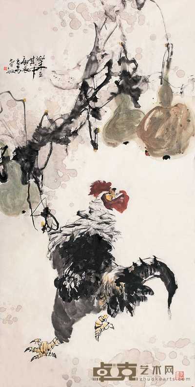 骆孝敏 庚辰(2000年) 乐在其中 镜心 68×135cm